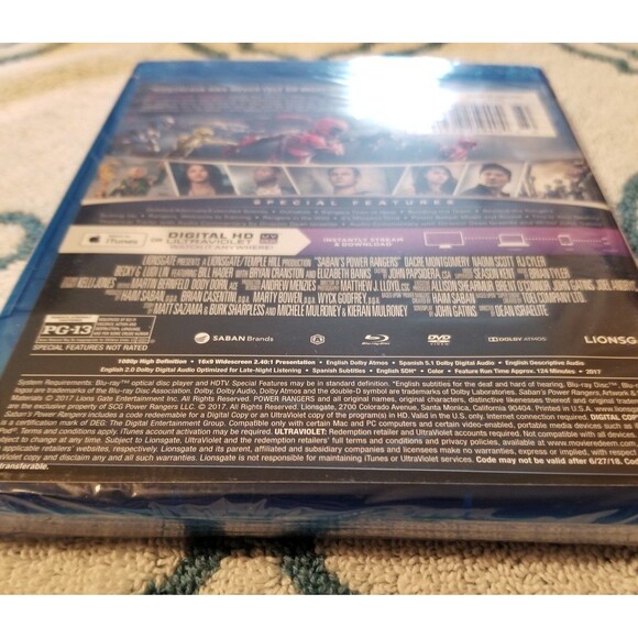 Saban's Power Rangers Blu-ray/DVD/Digital, 2-Disc Set New SEALED - Picture 8 of 10